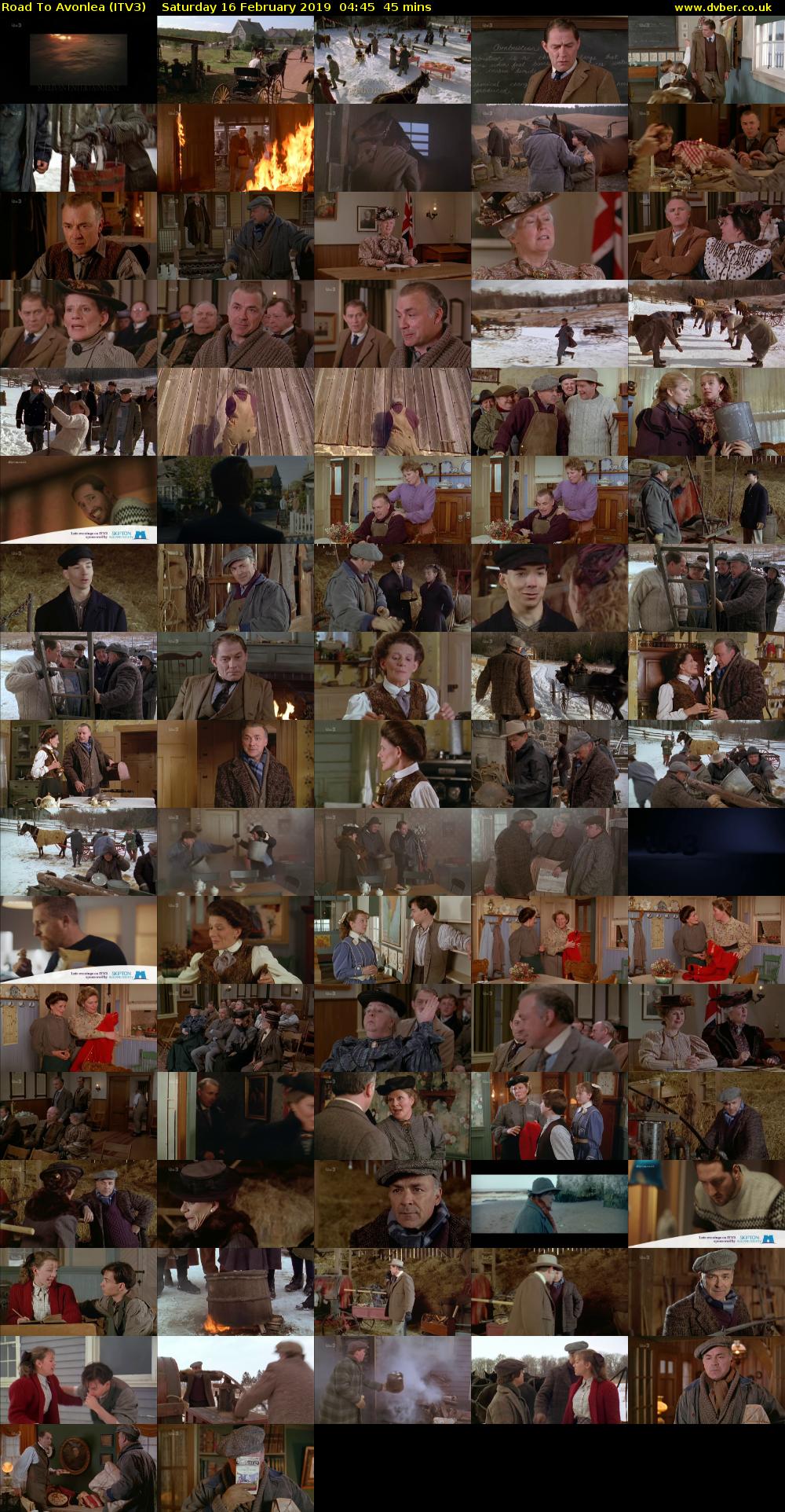 Road To Avonlea (ITV3) Saturday 16 February 2019 04:45 - 05:30