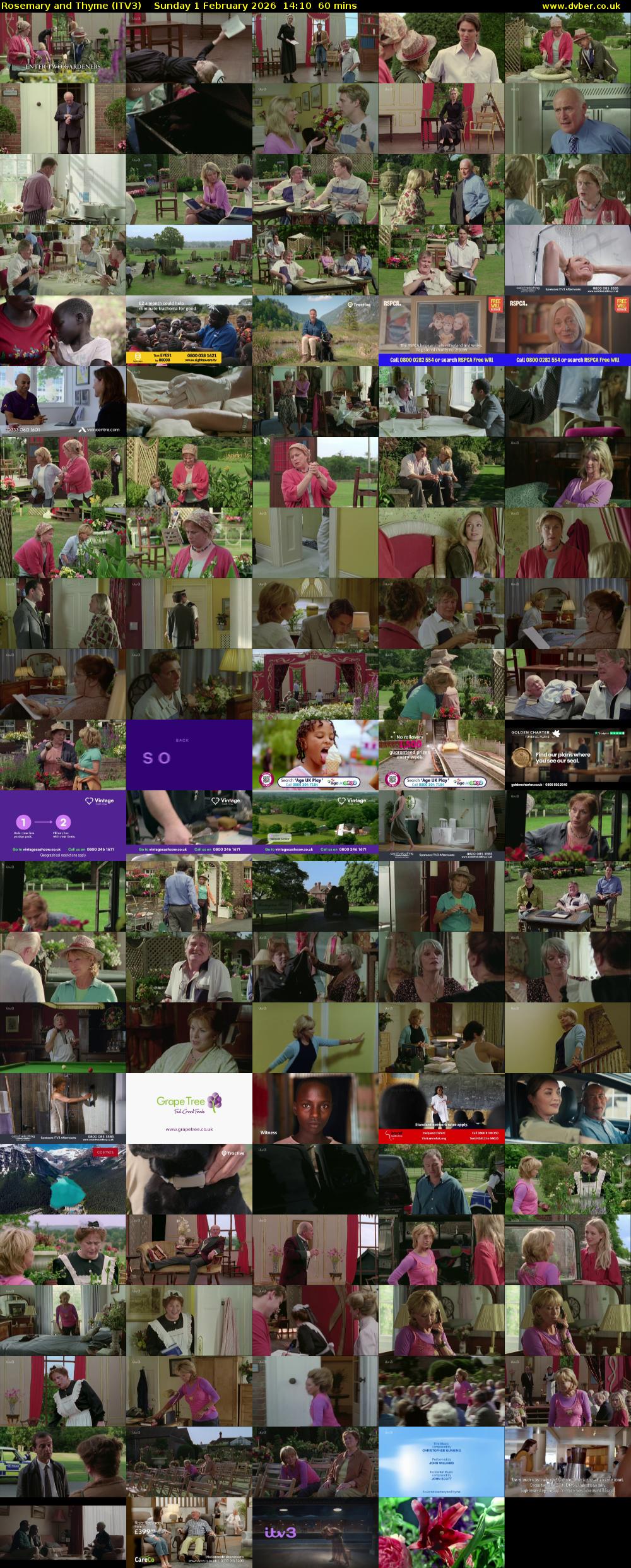 Rosemary and Thyme (ITV3) Sunday 1 February 2026 14:10 - 15:10