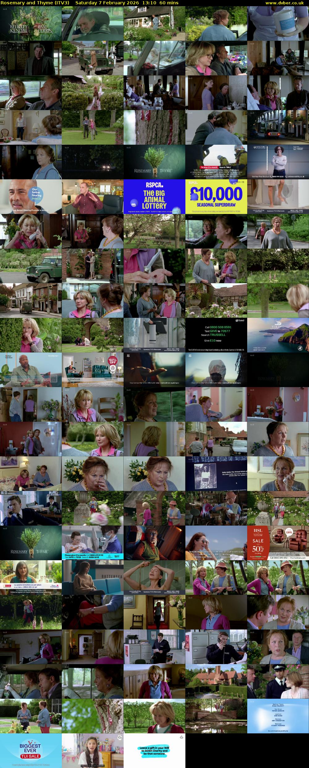 Rosemary and Thyme (ITV3) Saturday 7 February 2026 13:10 - 14:10