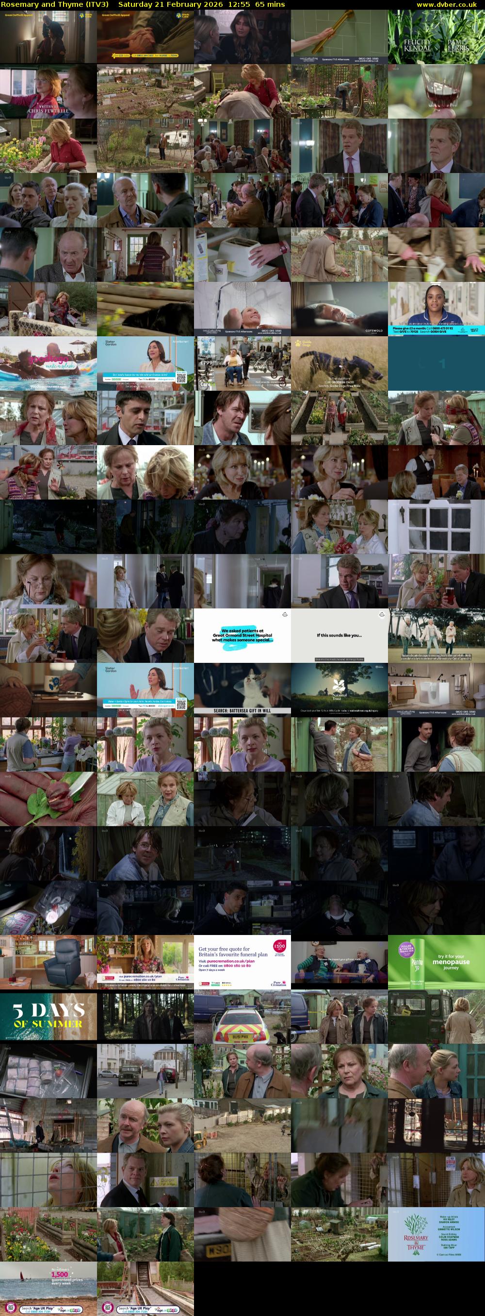 Rosemary and Thyme (ITV3) Saturday 21 February 2026 12:55 - 14:00