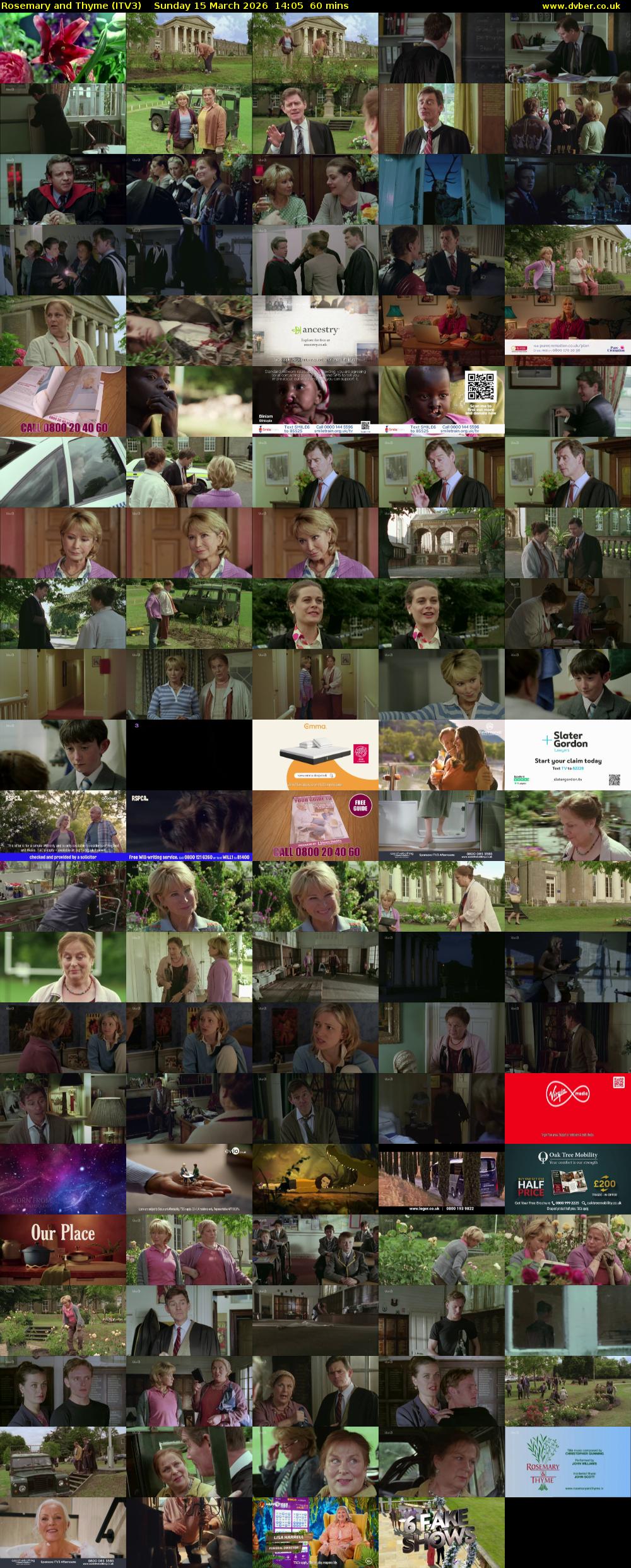 Rosemary and Thyme (ITV3) Sunday 15 March 2026 14:05 - 15:05