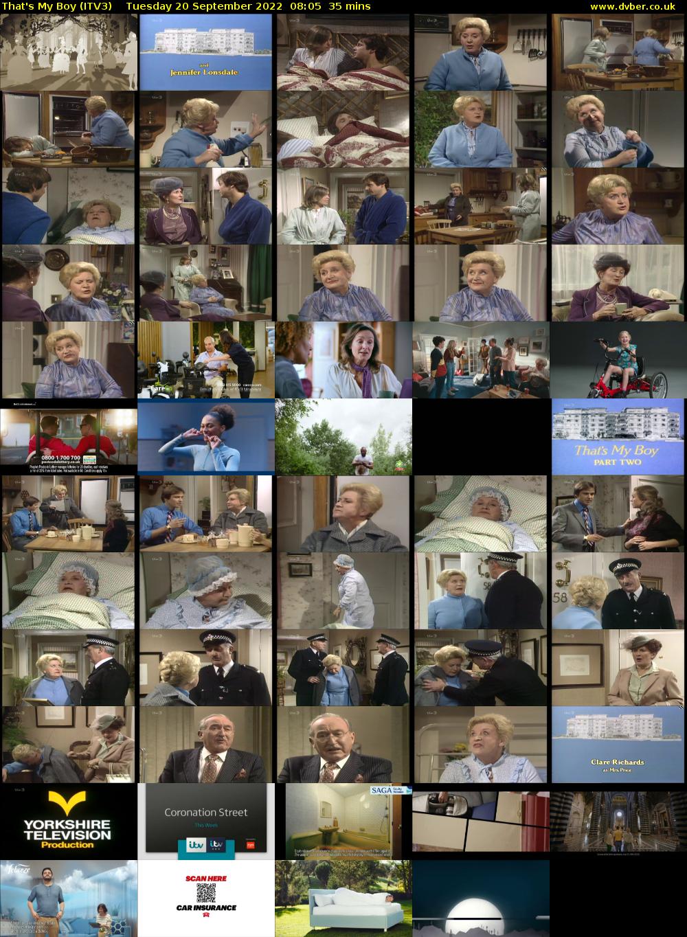 That's My Boy (ITV3) Tuesday 20 September 2022 08:05 - 08:40