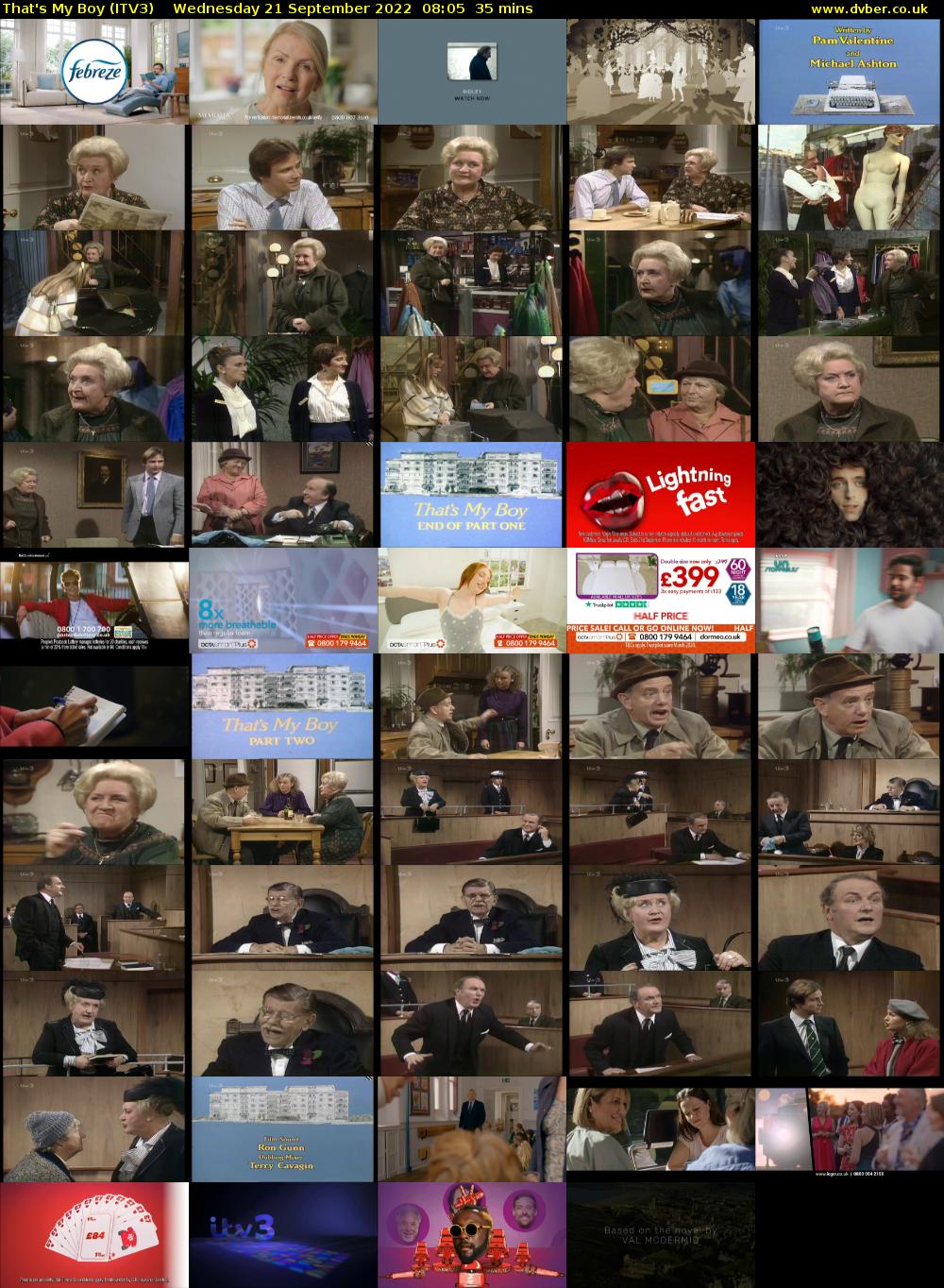 That's My Boy (ITV3) Wednesday 21 September 2022 08:05 - 08:40