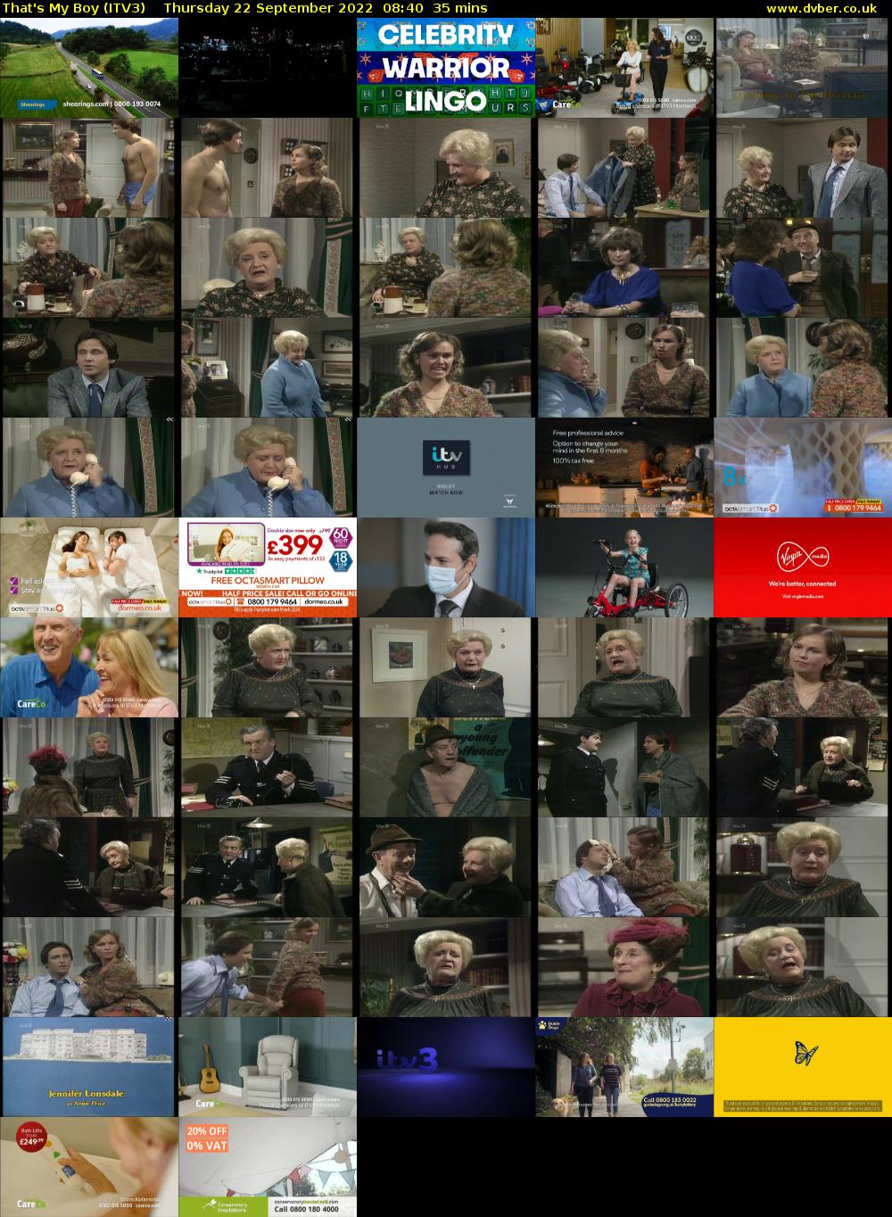 That's My Boy (ITV3) Thursday 22 September 2022 08:40 - 09:15