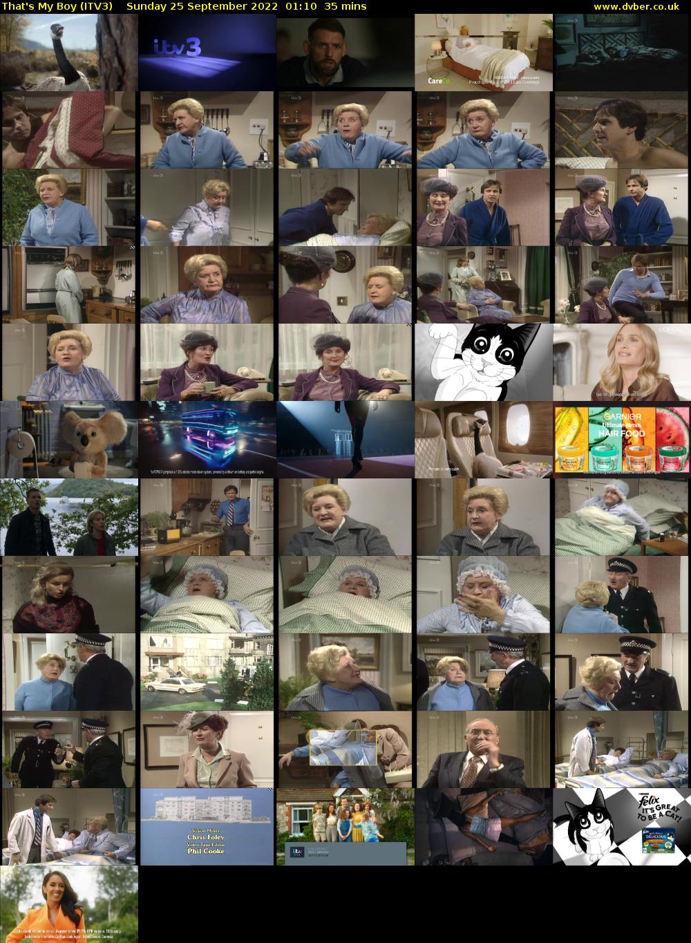 That's My Boy (ITV3) Sunday 25 September 2022 01:10 - 01:45