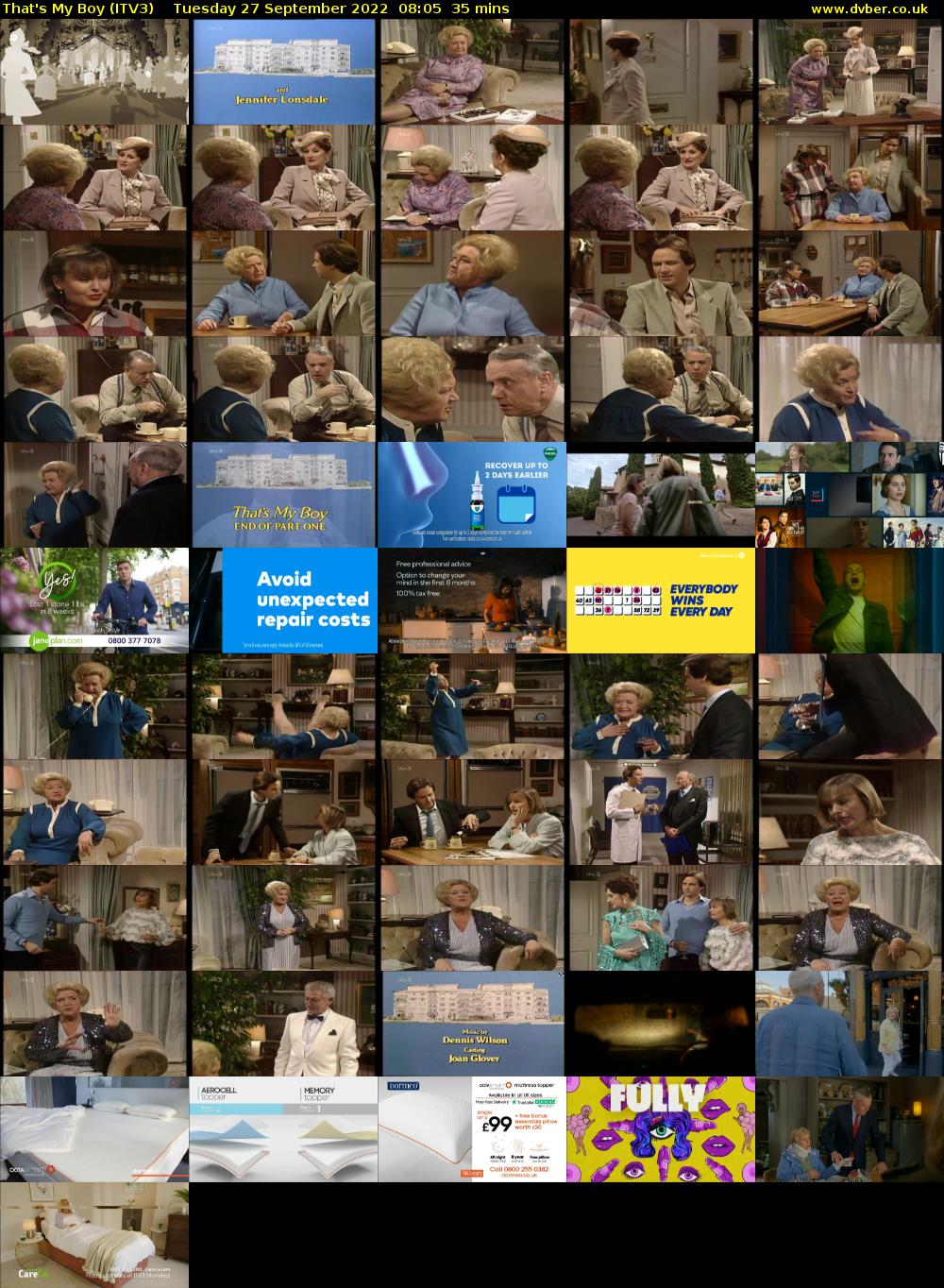 That's My Boy (ITV3) Tuesday 27 September 2022 08:05 - 08:40