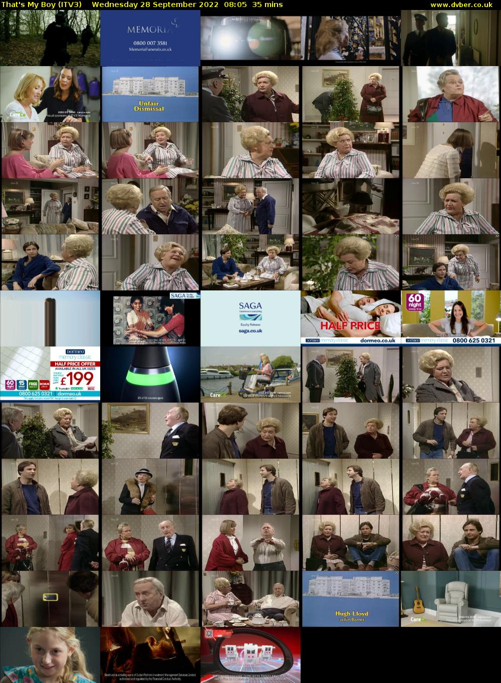 That's My Boy (ITV3) Wednesday 28 September 2022 08:05 - 08:40