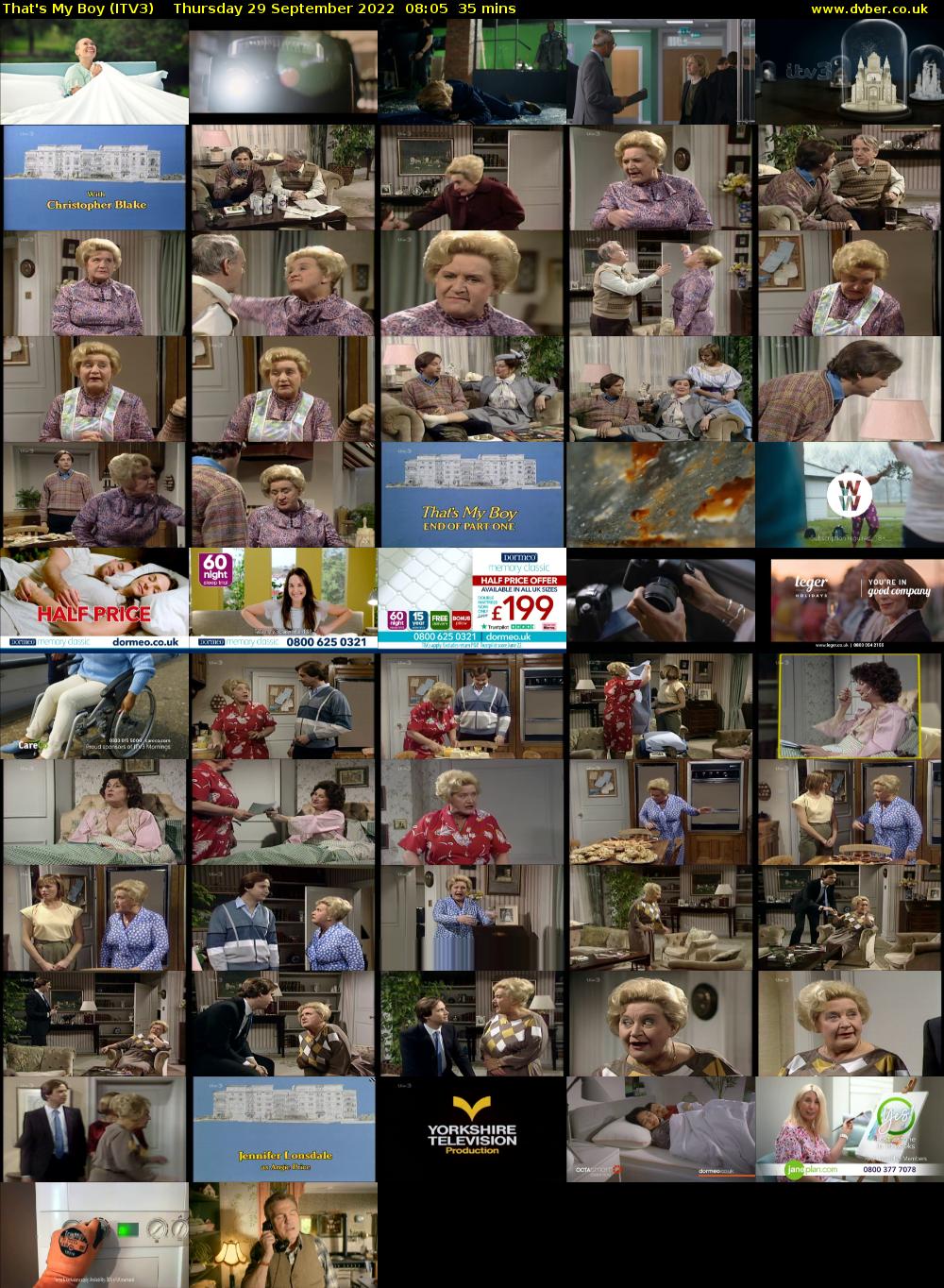 That's My Boy (ITV3) Thursday 29 September 2022 08:05 - 08:40