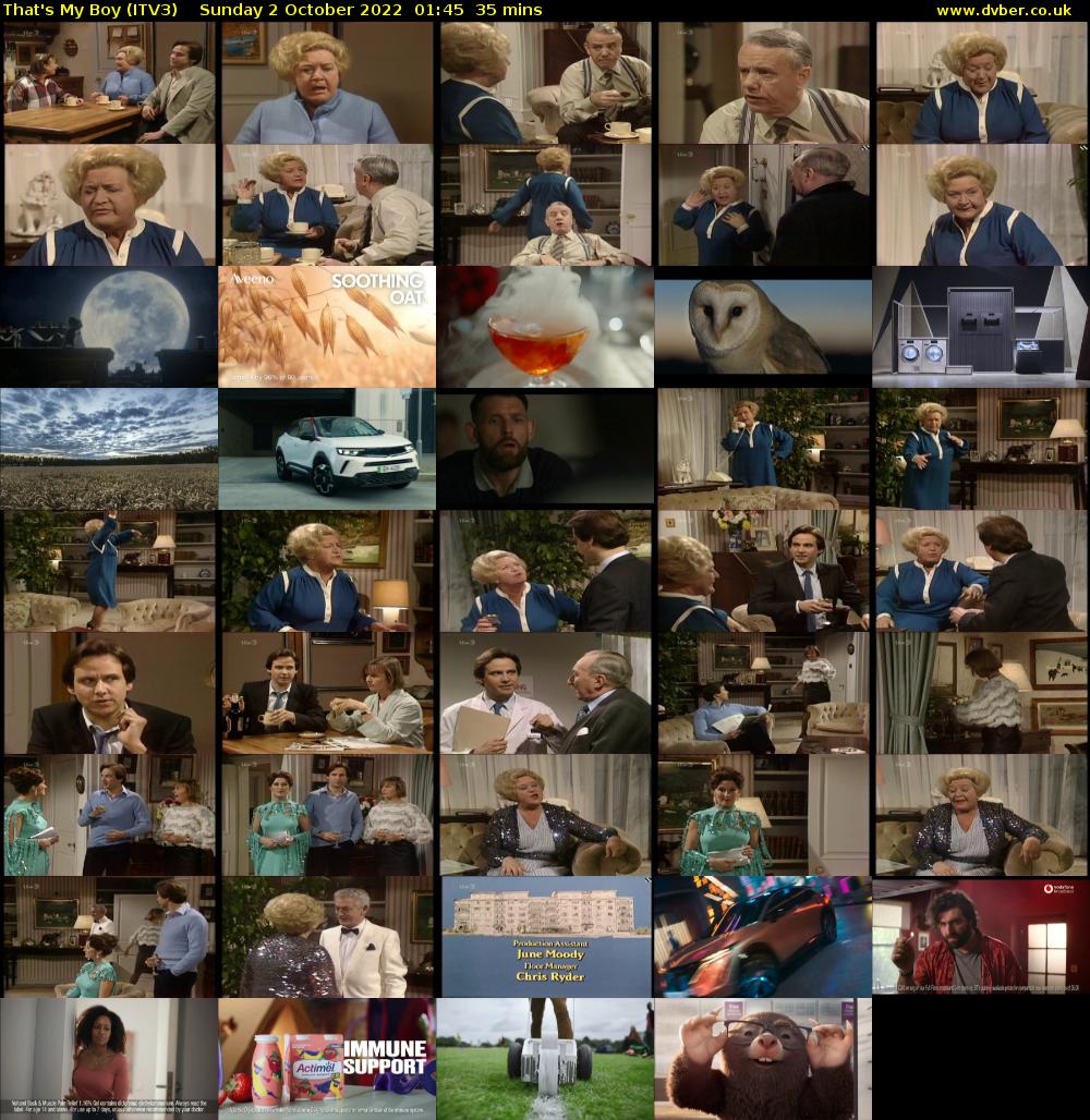 That's My Boy (ITV3) Sunday 2 October 2022 01:45 - 02:20