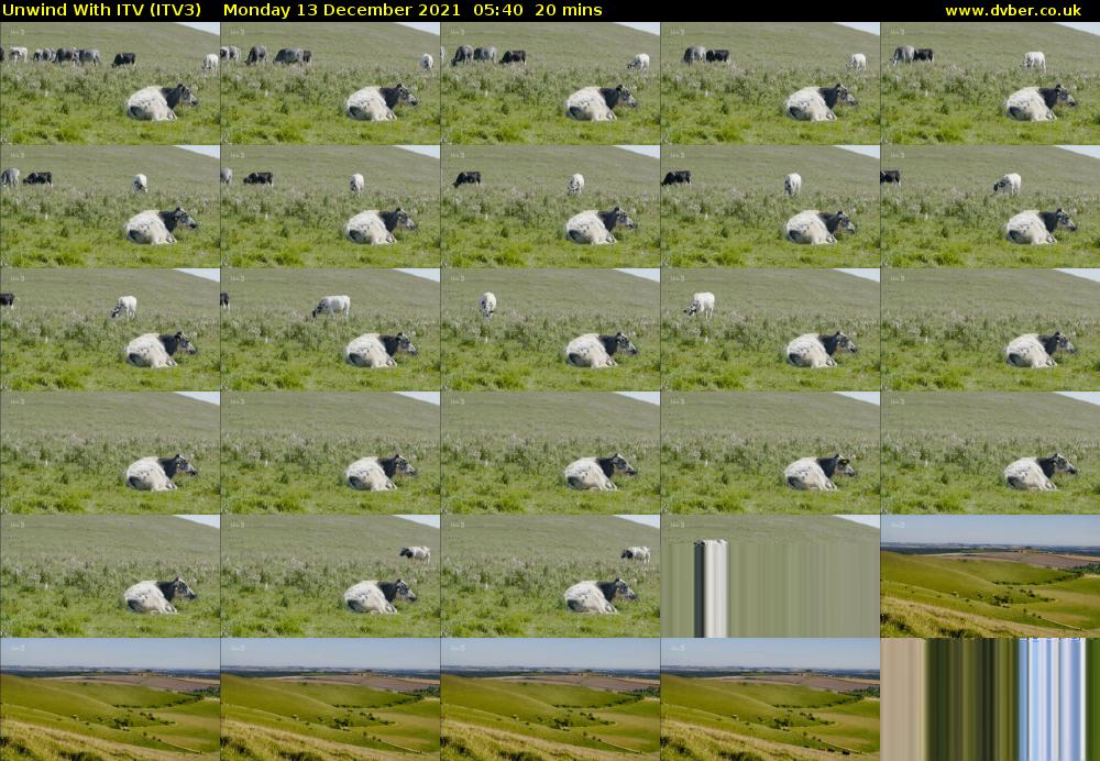 Unwind With ITV (ITV3) Monday 13 December 2021 05:40 - 06:00