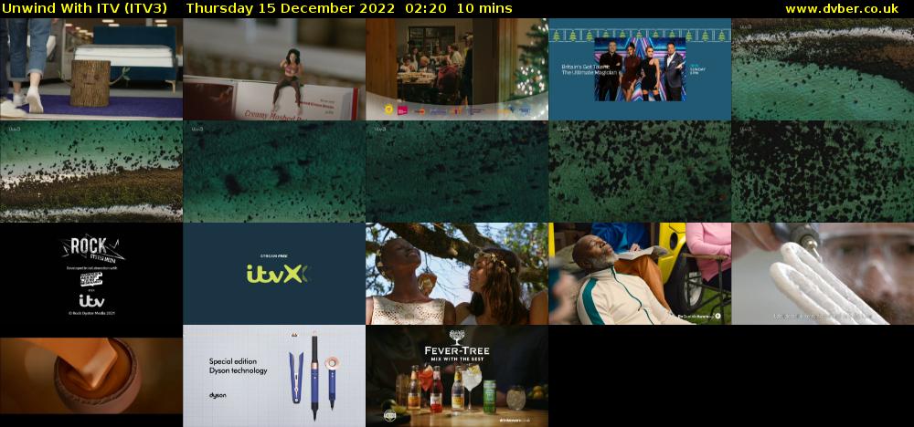 Unwind With ITV (ITV3) Thursday 15 December 2022 02:20 - 02:30