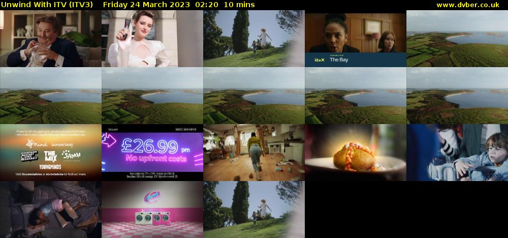 Unwind With ITV (ITV3) Friday 24 March 2023 02:20 - 02:30