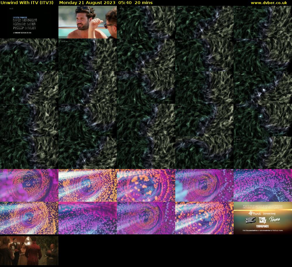 Unwind With ITV (ITV3) Monday 21 August 2023 05:40 - 06:00