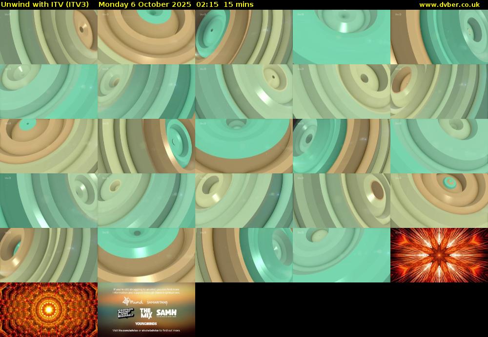 Unwind With ITV (ITV3) Monday 6 October 2025 02:15 - 02:30