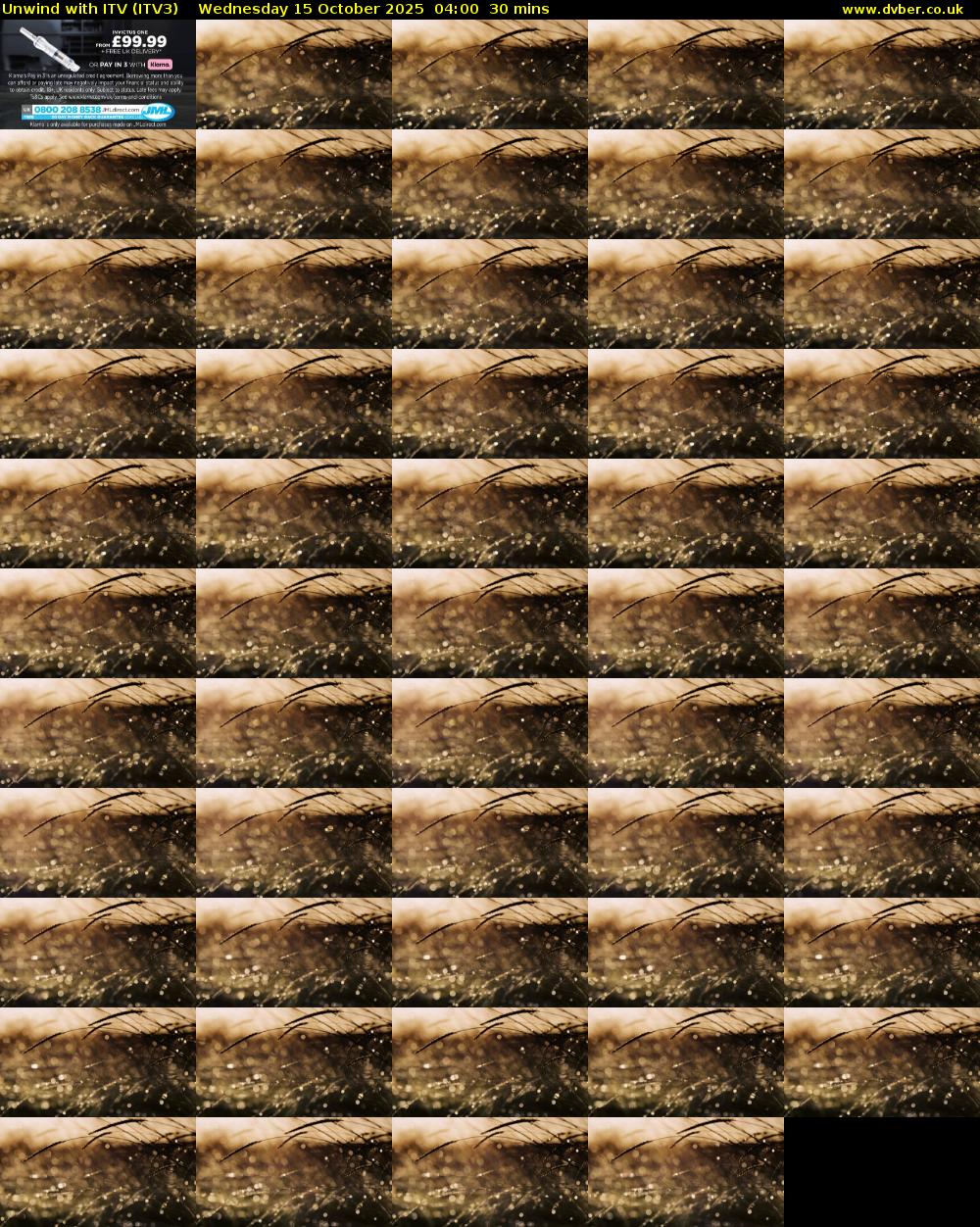 Unwind With ITV (ITV3) Wednesday 15 October 2025 04:00 - 04:30