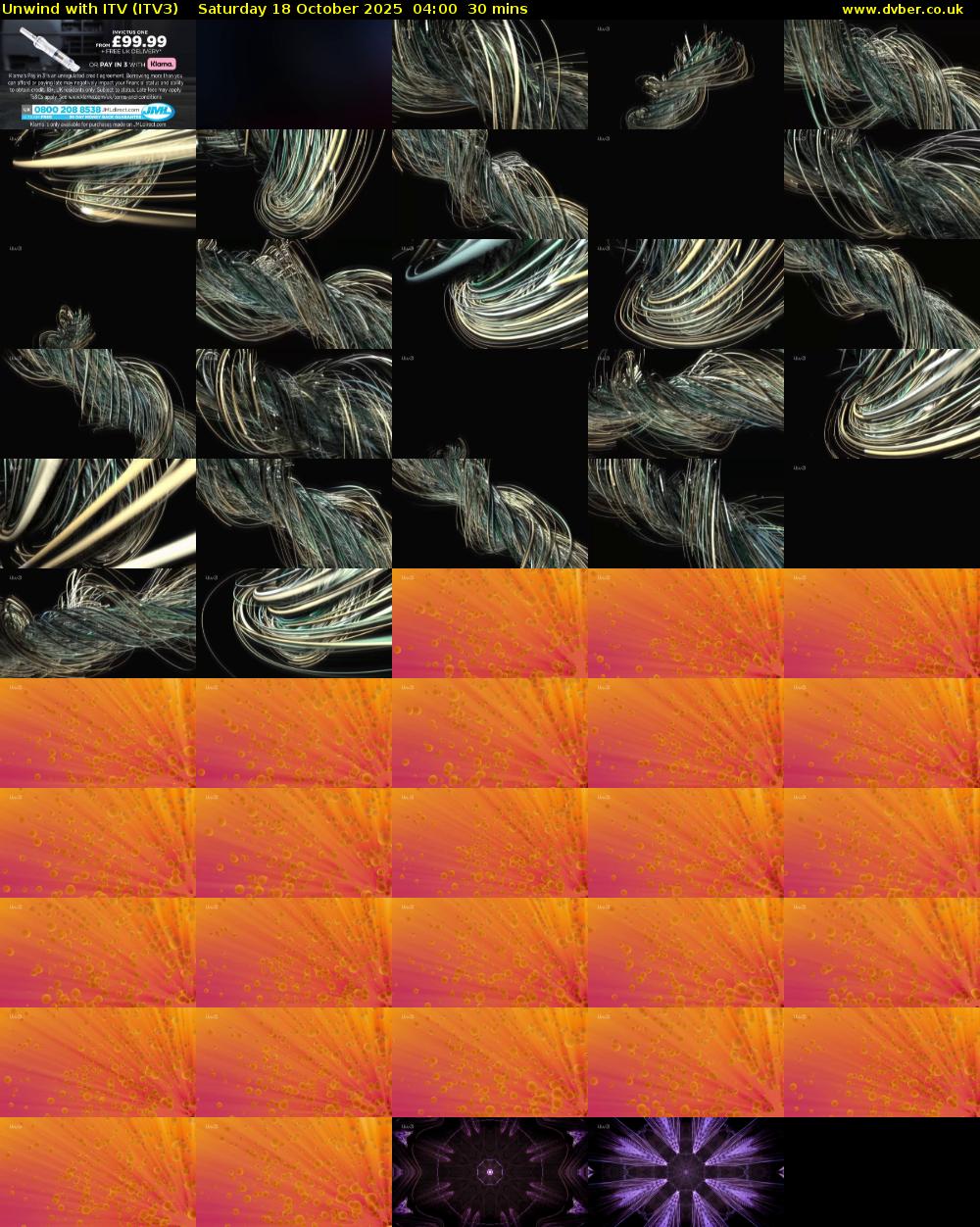 Unwind With ITV (ITV3) Saturday 18 October 2025 04:00 - 04:30