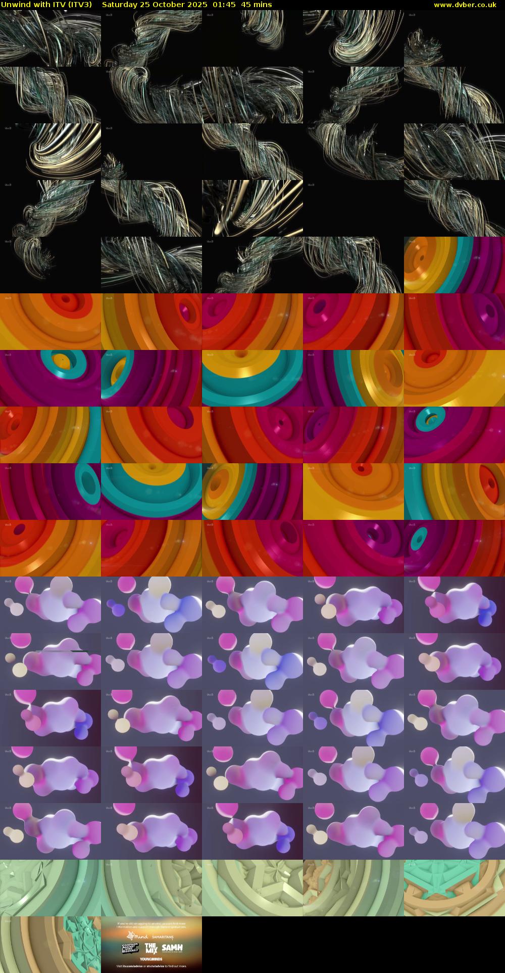 Unwind With ITV (ITV3) Saturday 25 October 2025 01:45 - 02:30