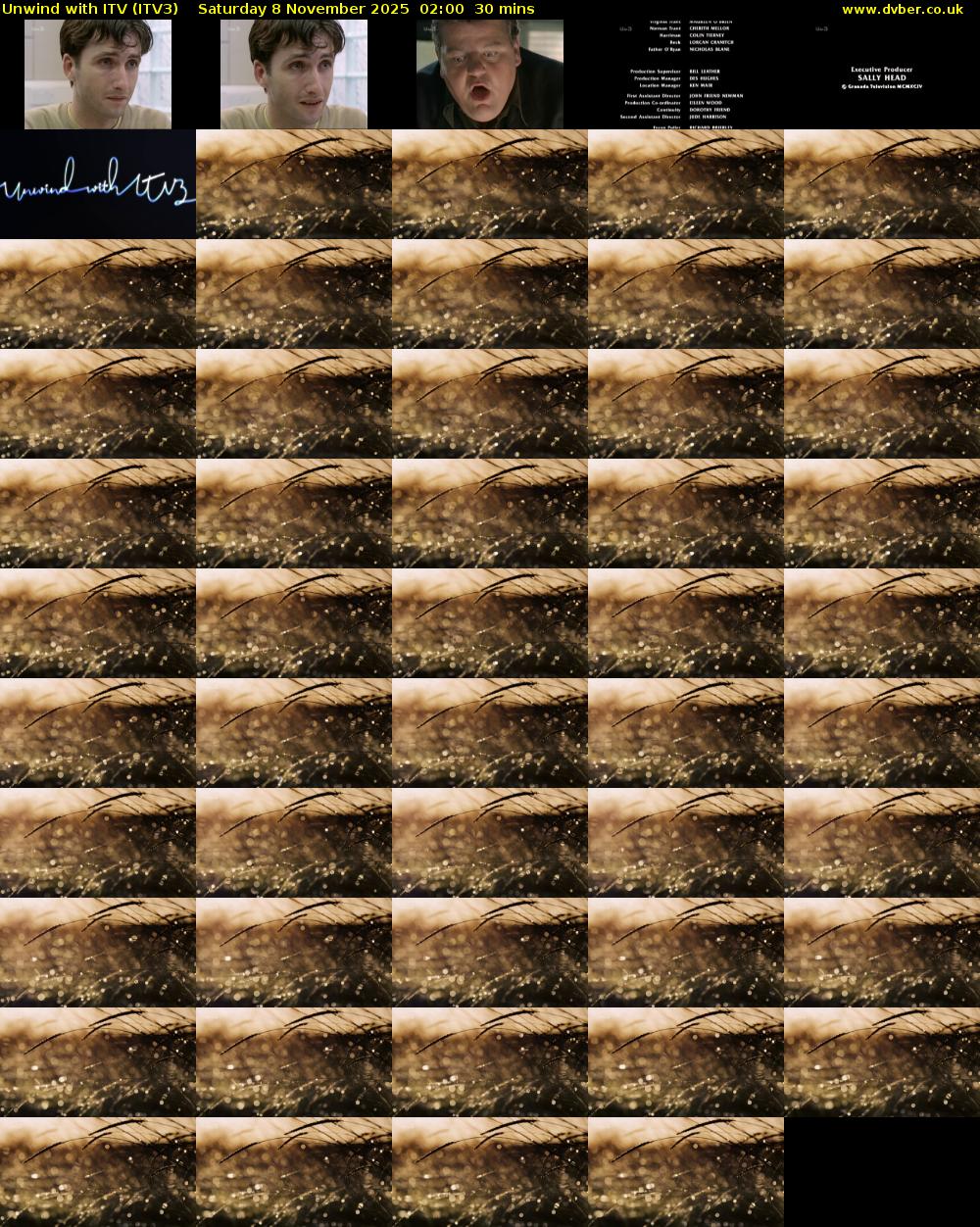 Unwind With ITV (ITV3) Saturday 8 November 2025 02:00 - 02:30