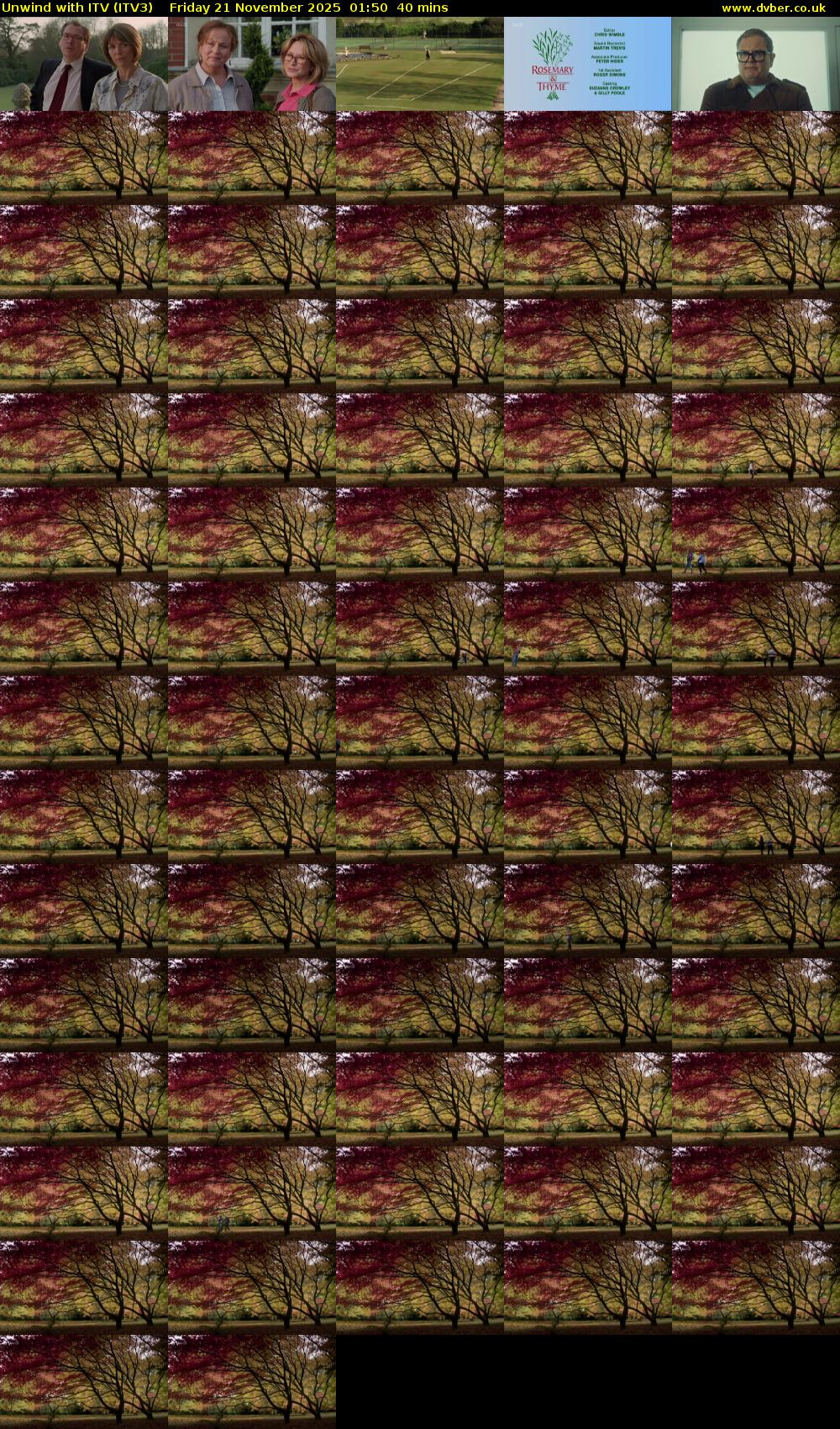 Unwind With ITV (ITV3) Friday 21 November 2025 01:50 - 02:30