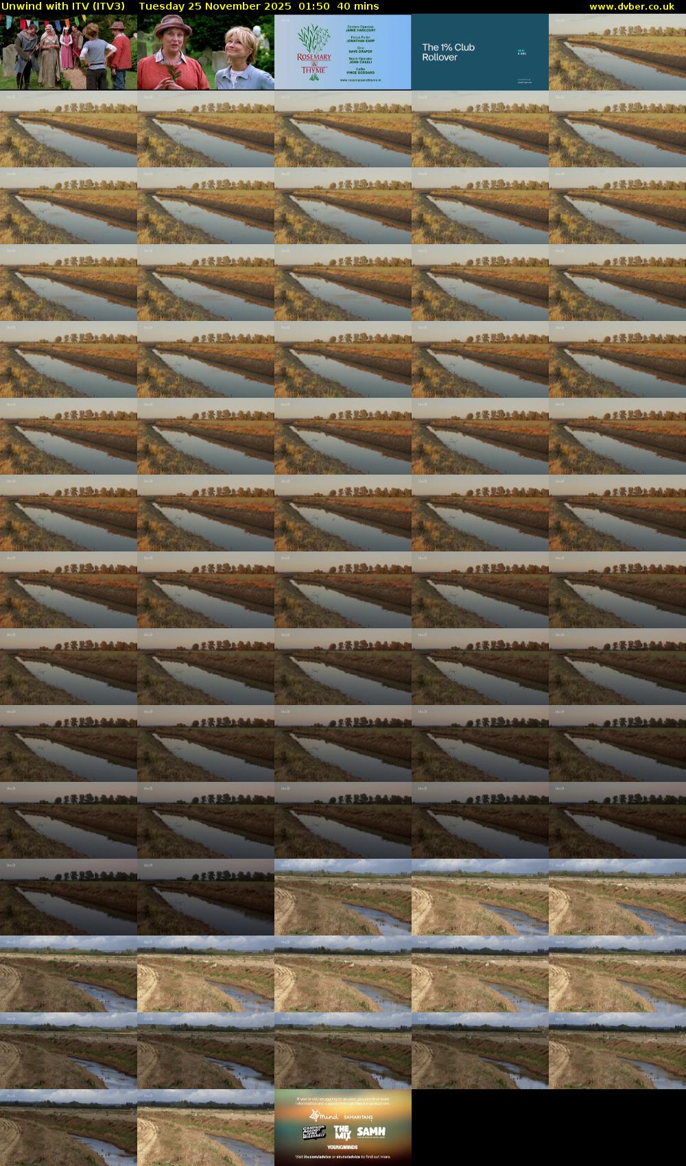 Unwind With ITV (ITV3) Tuesday 25 November 2025 01:50 - 02:30