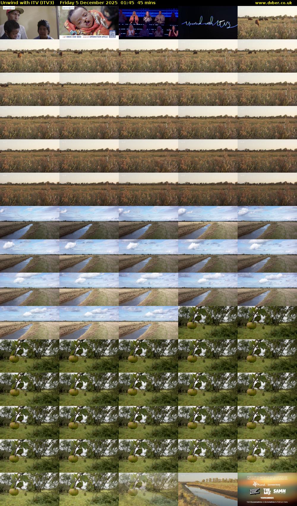 Unwind With ITV (ITV3) Friday 5 December 2025 01:45 - 02:30