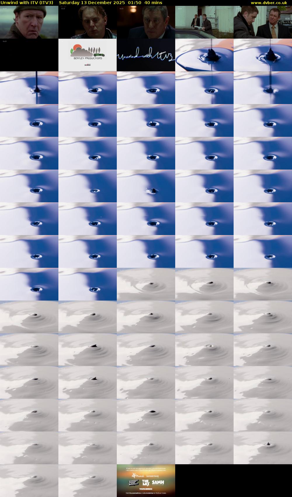 Unwind With ITV (ITV3) Saturday 13 December 2025 01:50 - 02:30