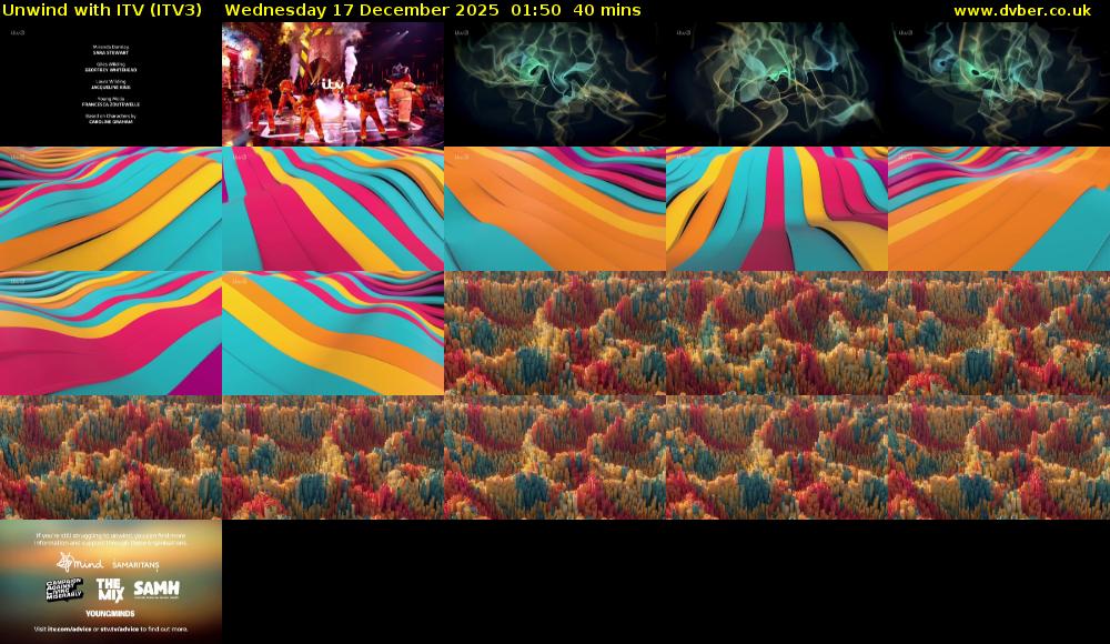 Unwind With ITV (ITV3) Wednesday 17 December 2025 01:50 - 02:30