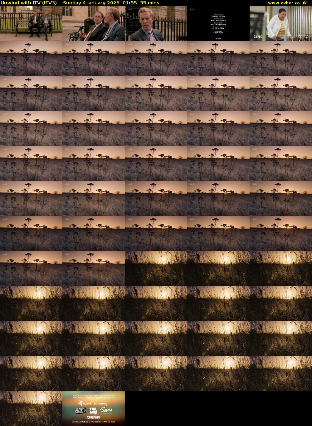 Unwind With ITV (ITV3) Sunday 4 January 2026 01:55 - 02:30