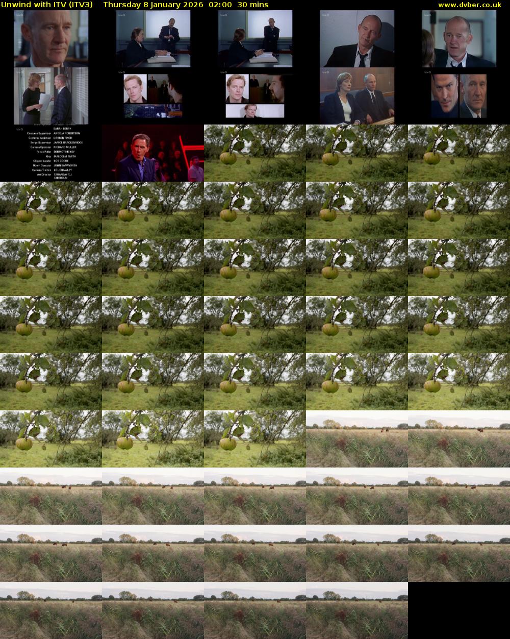 Unwind With ITV (ITV3) Thursday 8 January 2026 02:00 - 02:30