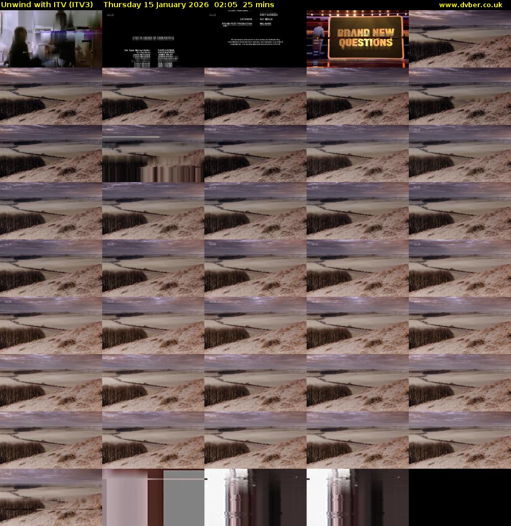 Unwind With ITV (ITV3) Thursday 15 January 2026 02:05 - 02:30