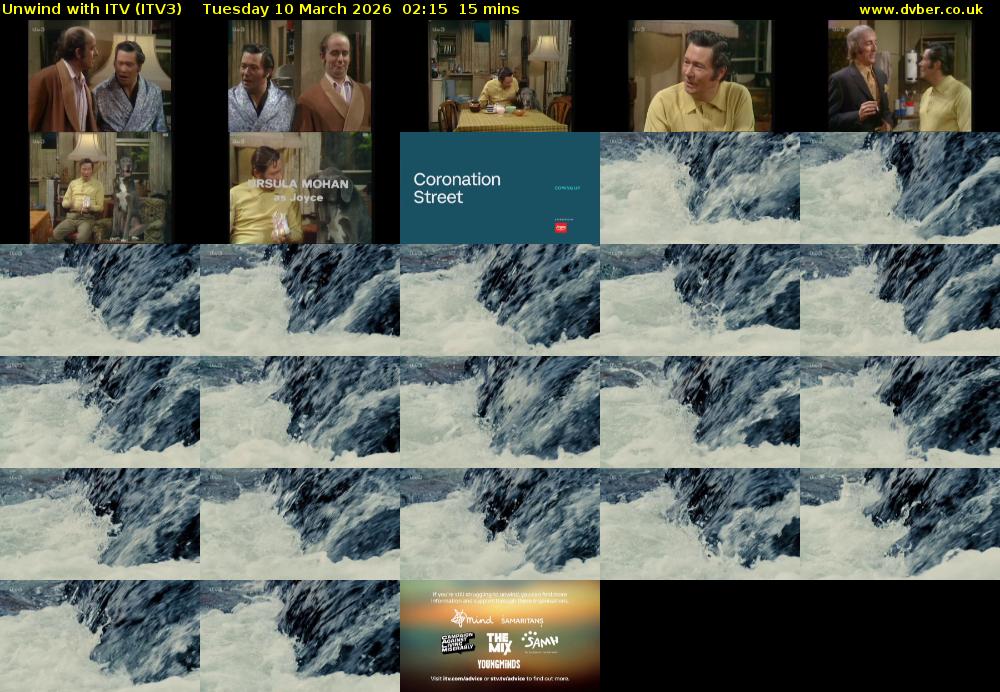 Unwind With ITV (ITV3) Tuesday 10 March 2026 02:15 - 02:30