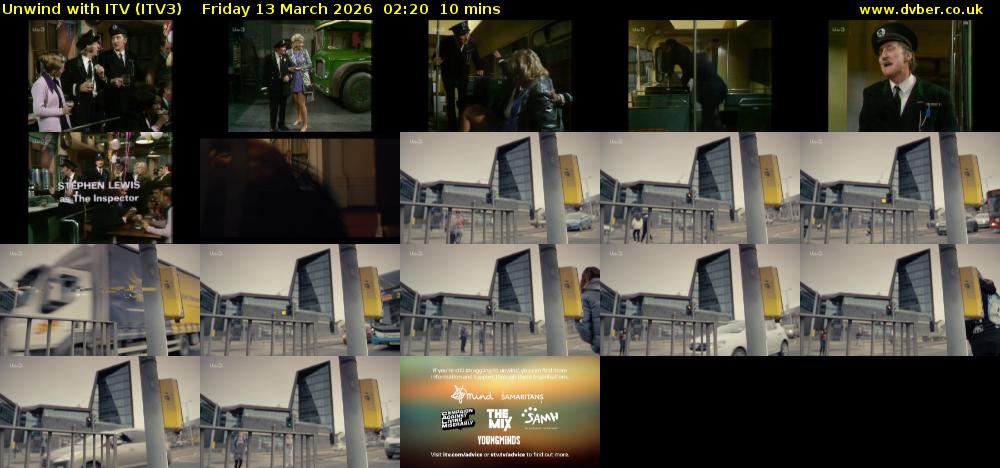 Unwind With ITV (ITV3) Friday 13 March 2026 02:20 - 02:30