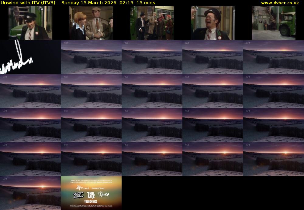 Unwind With ITV (ITV3) Sunday 15 March 2026 02:15 - 02:30