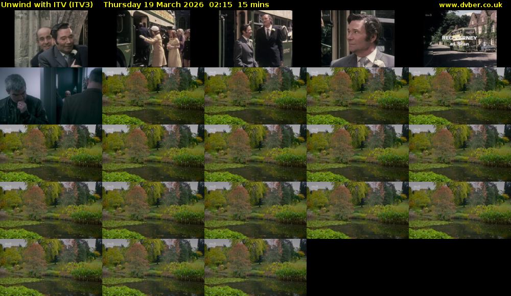 Unwind With ITV (ITV3) Thursday 19 March 2026 02:15 - 02:30