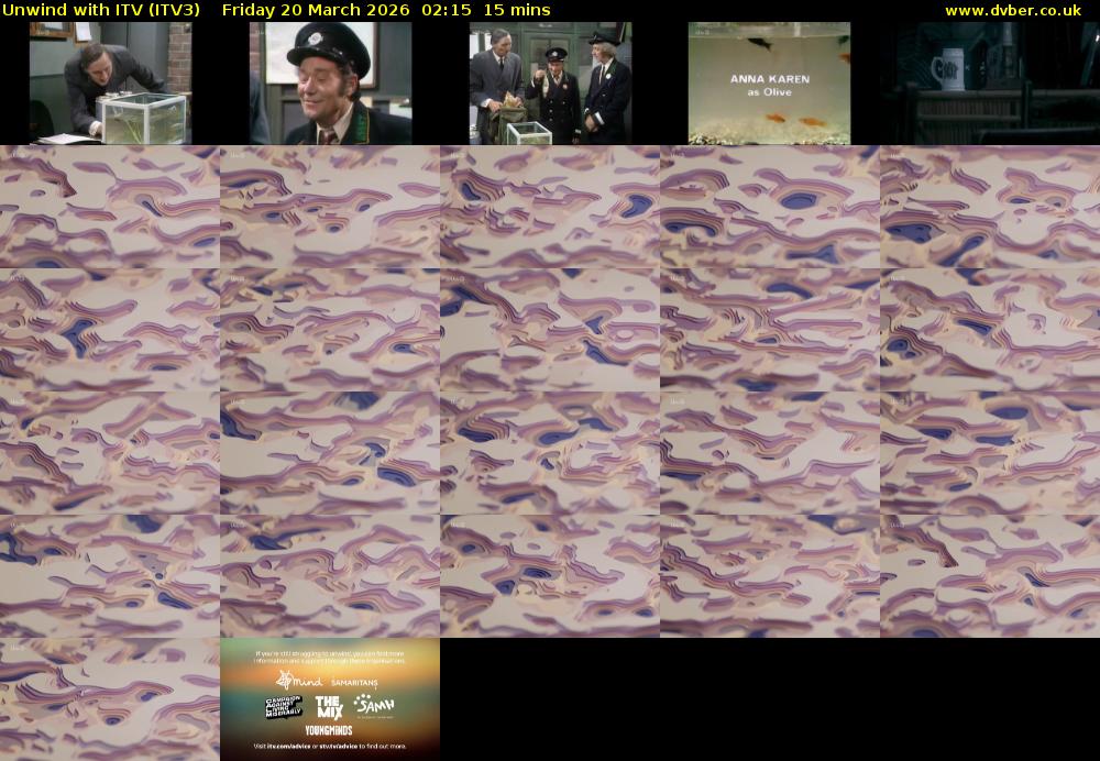 Unwind With ITV (ITV3) Friday 20 March 2026 02:15 - 02:30