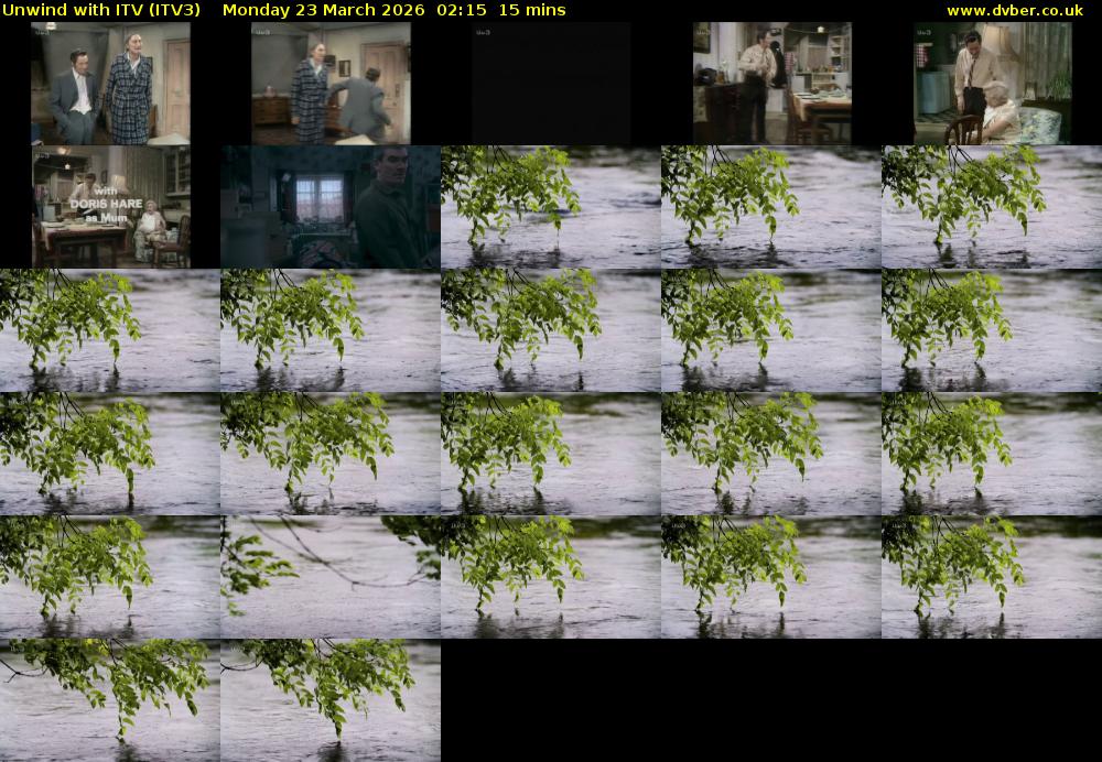 Unwind With ITV (ITV3) Monday 23 March 2026 02:15 - 02:30