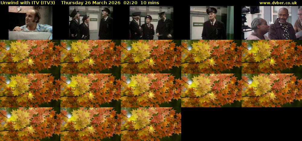 Unwind With ITV (ITV3) Thursday 26 March 2026 02:20 - 02:30