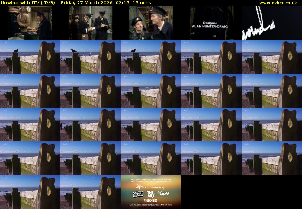 Unwind With ITV (ITV3) Friday 27 March 2026 02:15 - 02:30