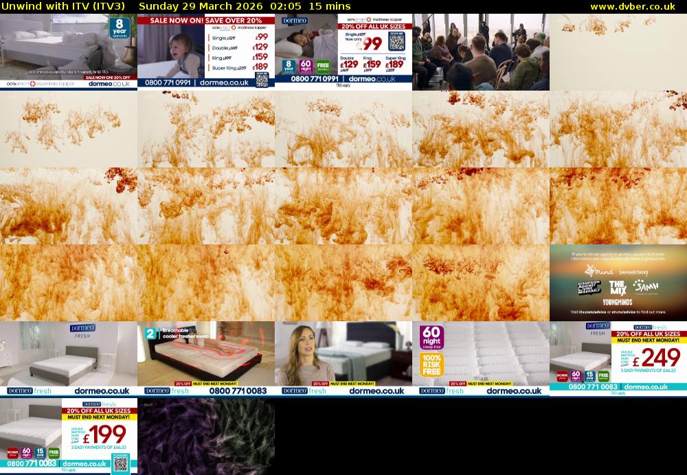 Unwind With ITV (ITV3) Sunday 29 March 2026 02:05 - 02:20