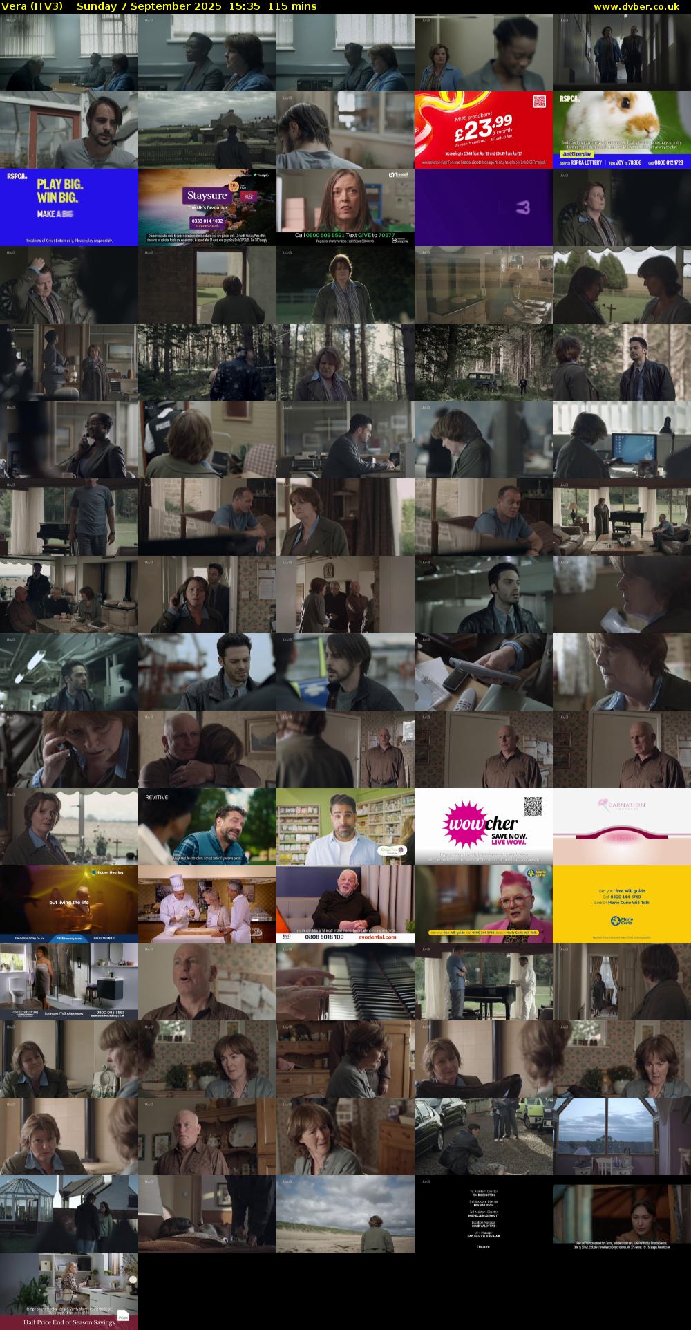 Vera (ITV3) Sunday 7 September 2025 15:35 - 17:30