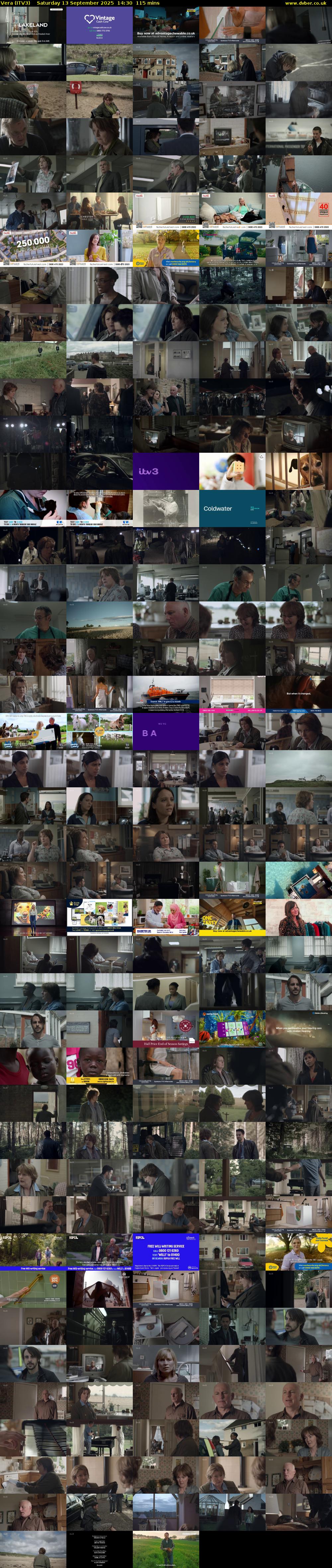 Vera (ITV3) Saturday 13 September 2025 14:30 - 16:25