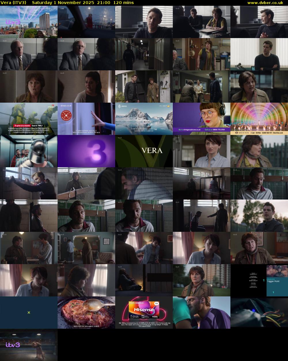 Vera (ITV3) Saturday 1 November 2025 21:00 - 23:00