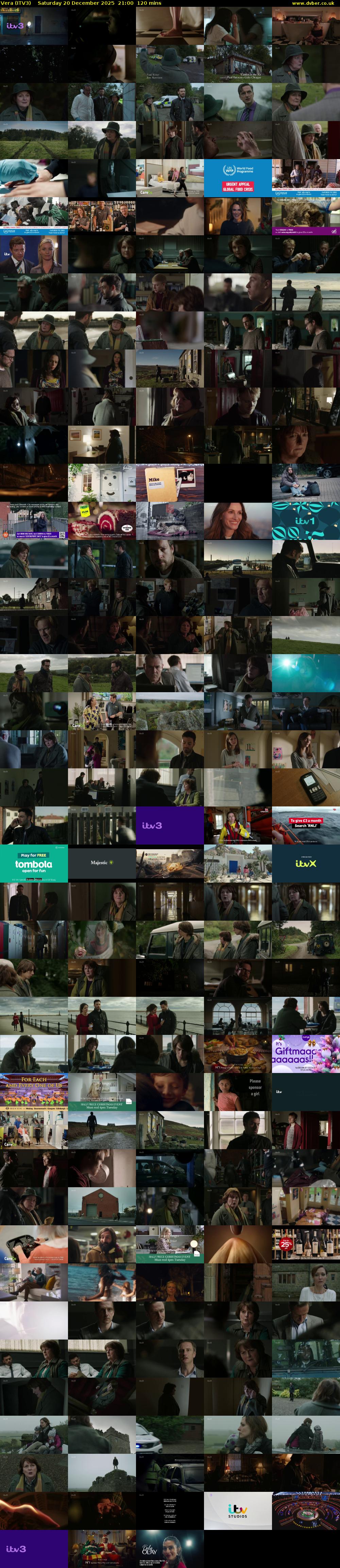 Vera (ITV3) Saturday 20 December 2025 21:00 - 23:00