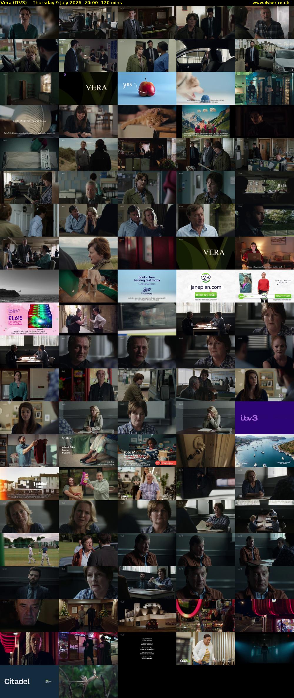 Vera (ITV3) Thursday 9 July 2026 20:00 - 22:00