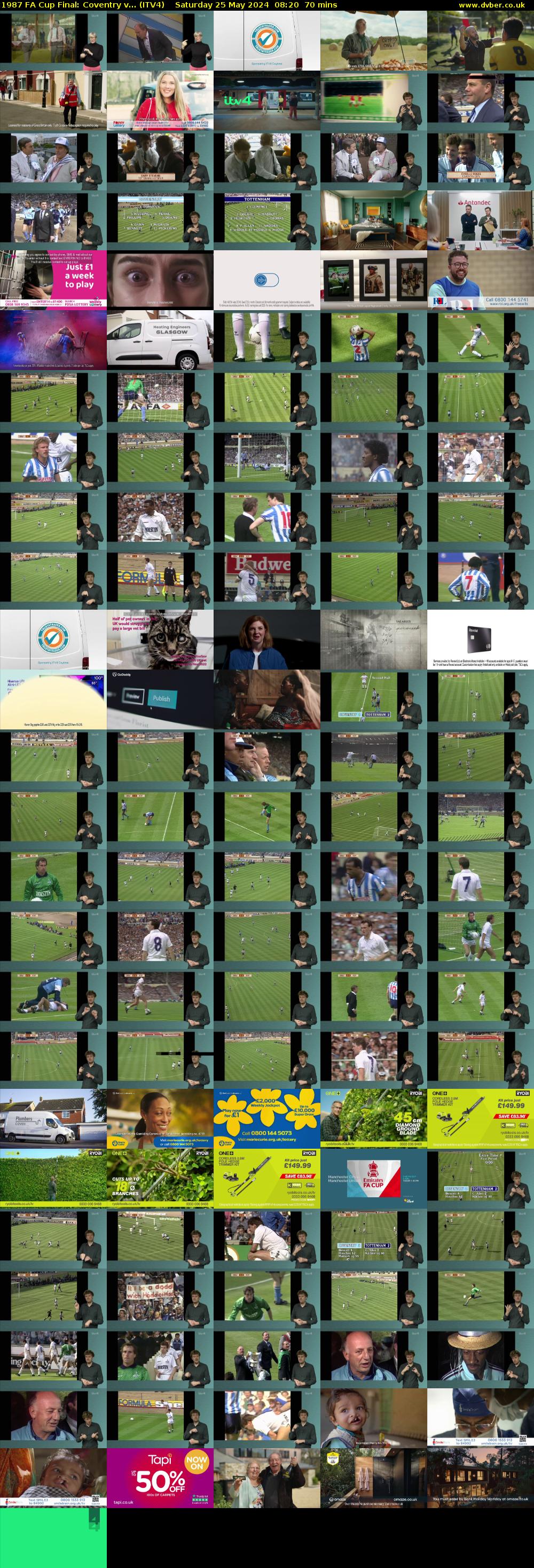 1987 FA Cup Final: Coventry v... (ITV4) Saturday 25 May 2024 08:20 - 09:30