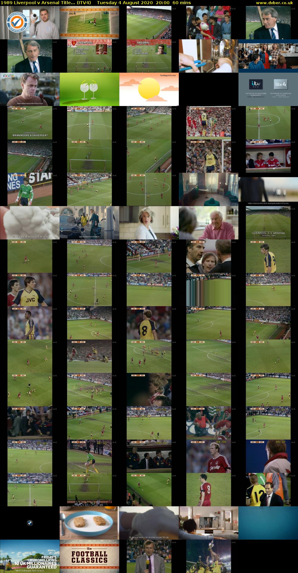 1989 Liverpool v Arsenal Title... (ITV4) Tuesday 4 August 2020 20:00 - 21:00