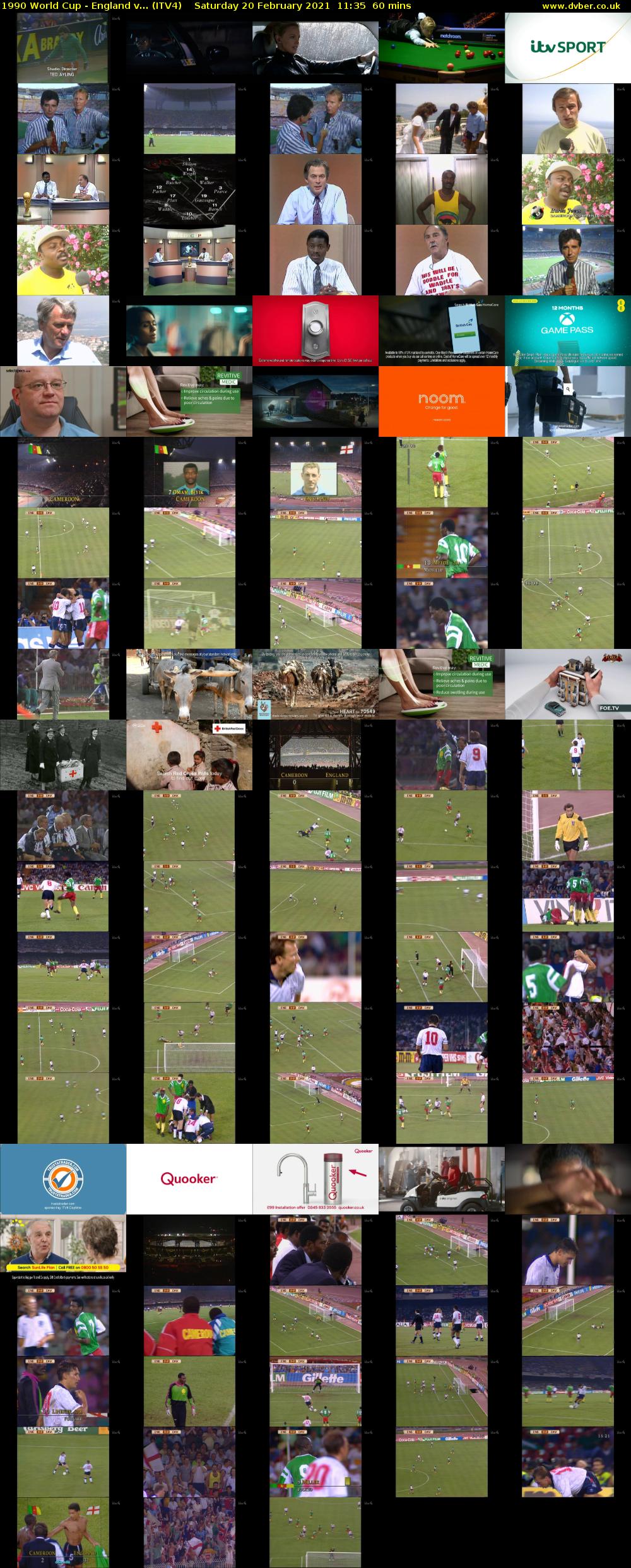 1990 World Cup - England v... (ITV4) Saturday 20 February 2021 11:35 - 12:35