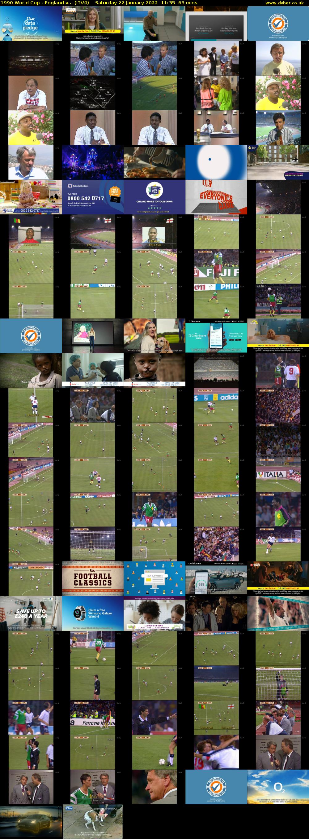 1990 World Cup - England v... (ITV4) Saturday 22 January 2022 11:35 - 12:40