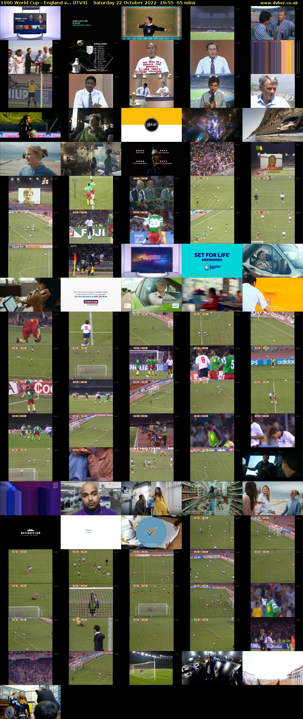 1990 World Cup - England v... (ITV4) Saturday 22 October 2022 19:55 - 21:00