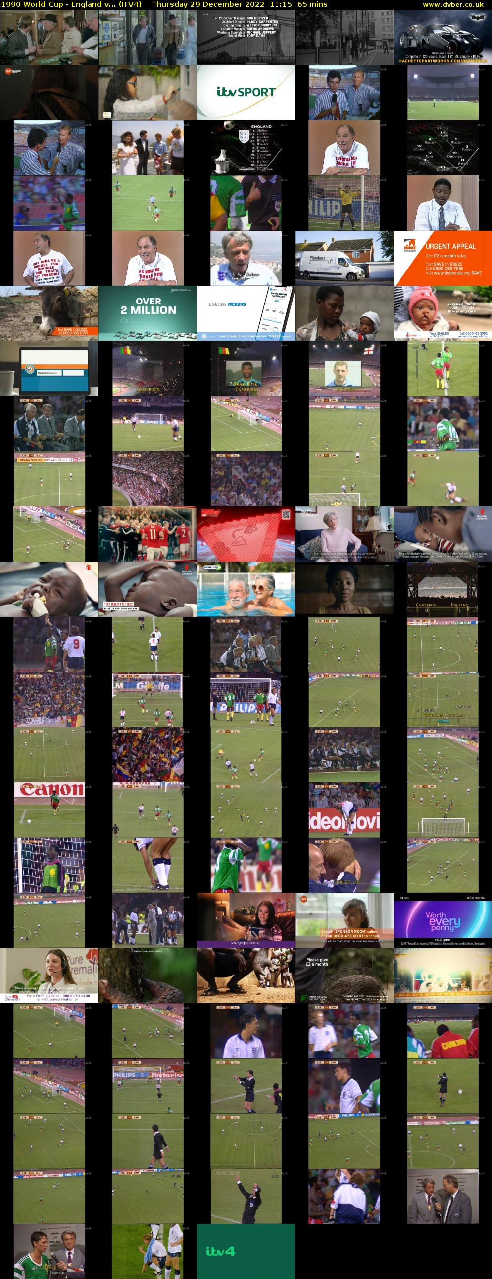 1990 World Cup - England v... (ITV4) Thursday 29 December 2022 11:15 - 12:20